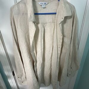 Old Navy Women's Cream Button Down Shirt